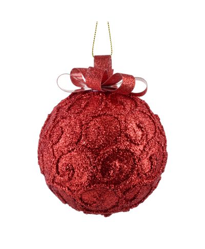 SANTA LILA Bombka 10cm zdobiona styropianowa