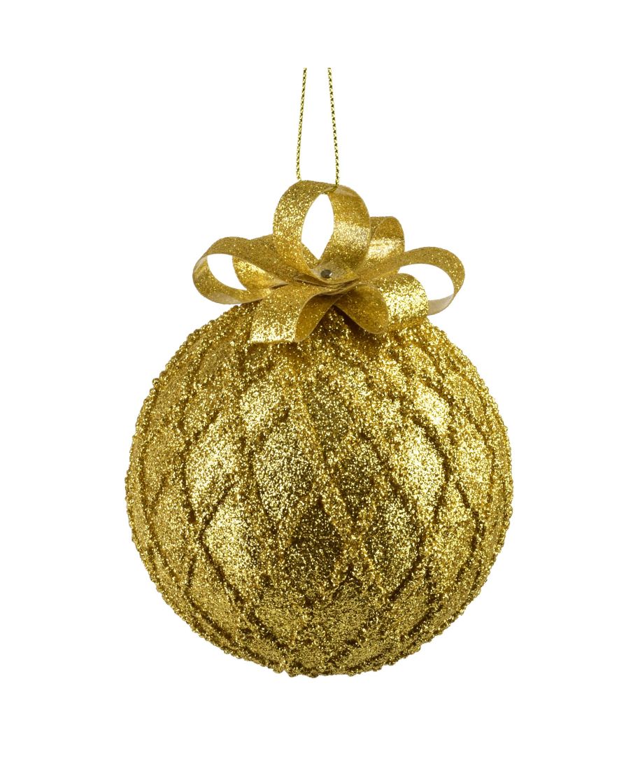 SANTA LILA Bombka 10cm zdobiona styropianowa