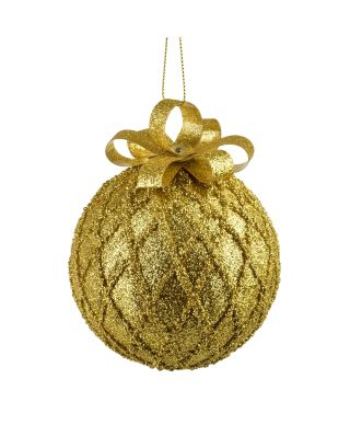 SANTA LILA Bombka 10cm zdobiona styropianowa