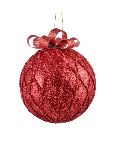 SANTA LILA Bombka 10cm zdobiona styropianowa