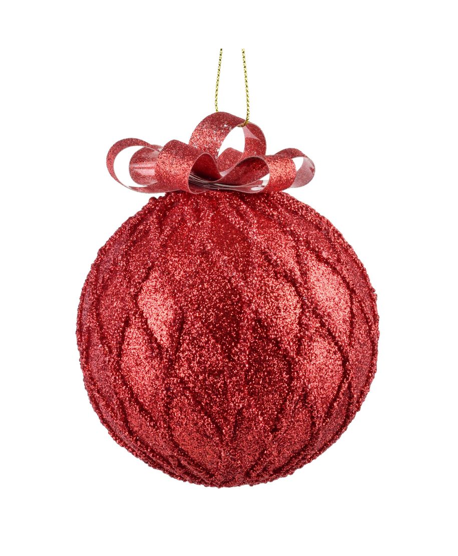 SANTA LILA Bombka 10cm zdobiona styropianowa