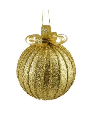 SANTA LILA Bombka 10cm zdobiona styropianowa