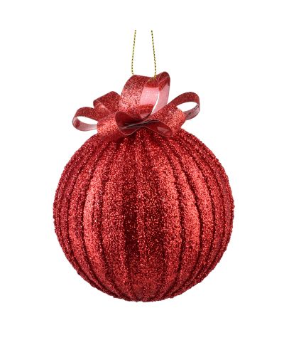 SANTA LILA Bombka 10cm zdobiona styropianowa