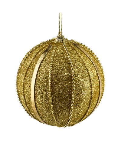 SANTA LILA Bombka 10cm zdobiona styropianowa