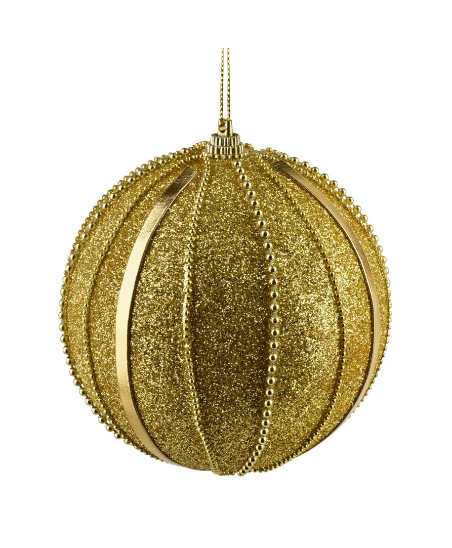 SANTA LILA Bombka 10cm zdobiona styropianowa