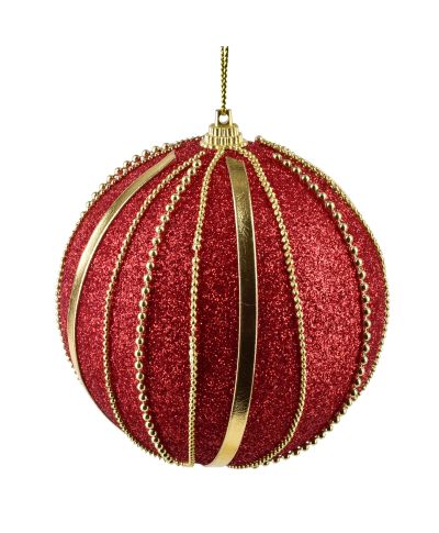 SANTA LILA Bombka 10cm zdobiona styropianowa