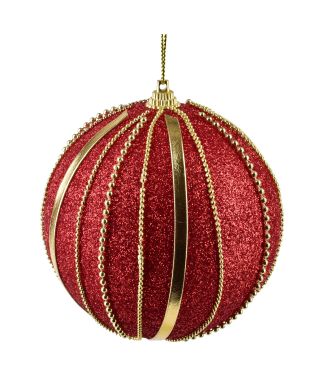 SANTA LILA Bombka 10cm zdobiona styropianowa