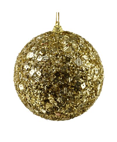 SANTA LILA Bombka 10cm zdobiona styropianowa