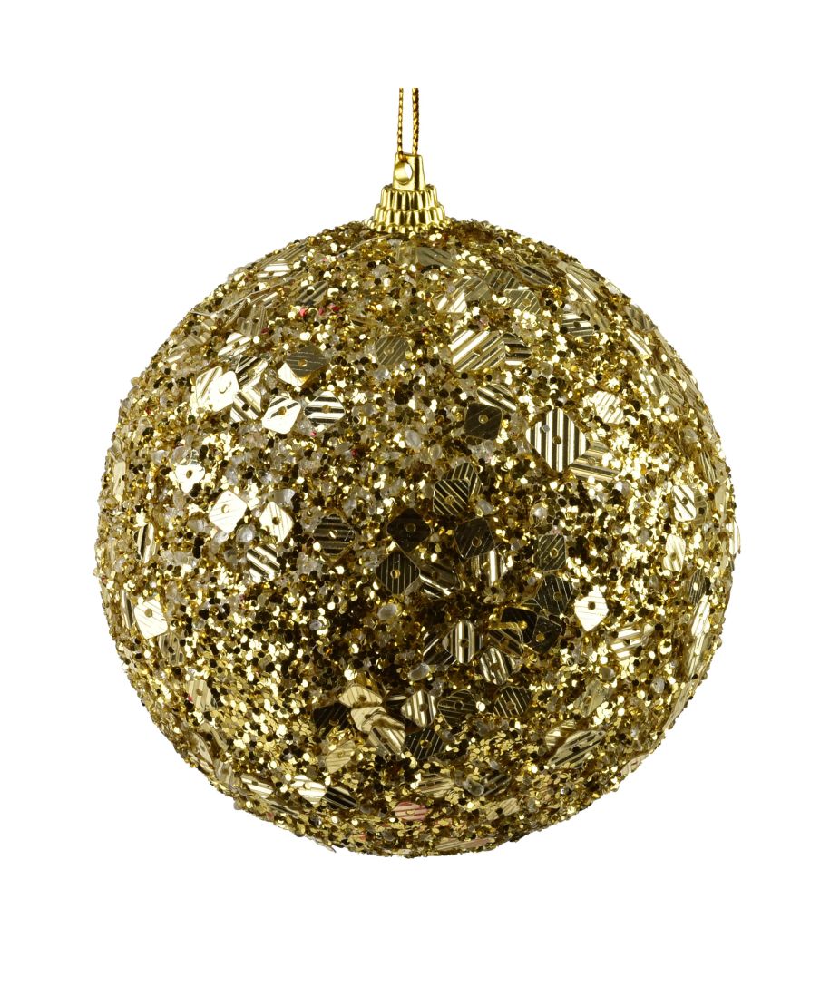 SANTA LILA Bombka 10cm zdobiona styropianowa