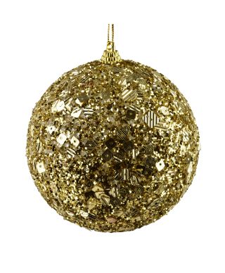 SANTA LILA Bombka 10cm zdobiona styropianowa