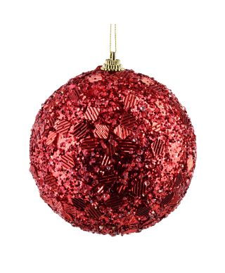 SANTA LILA Bombka 10cm zdobiona styropianowa