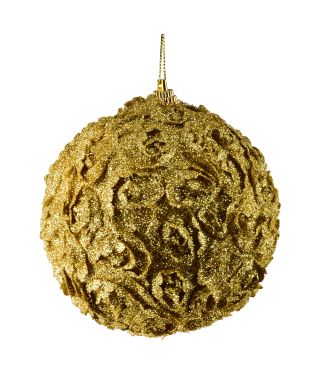SANTA LILA Bombka 10cm zdobiona styropianowa