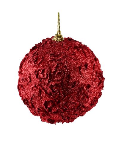 SANTA LILA Bombka 10cm zdobiona styropianowa