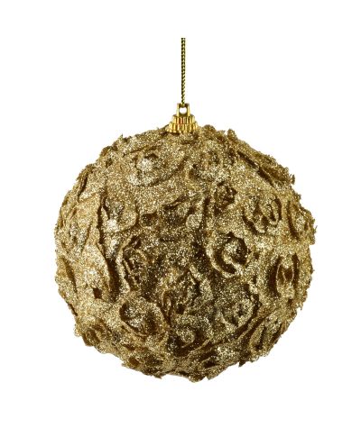 SANTA LILA Bombka 10cm zdobiona styropianowa