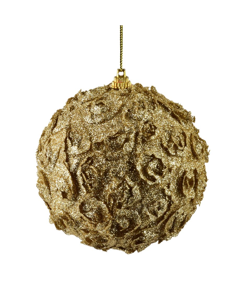 SANTA LILA Bombka 10cm zdobiona styropianowa