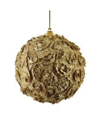 SANTA LILA Bombka 10cm zdobiona styropianowa