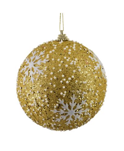 SANTA LILA Bombka 10cm zdobiona styropianowa