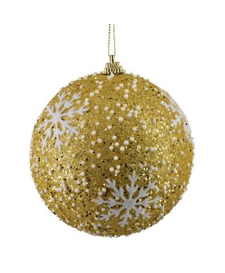 SANTA LILA Bombka 10cm zdobiona styropianowa