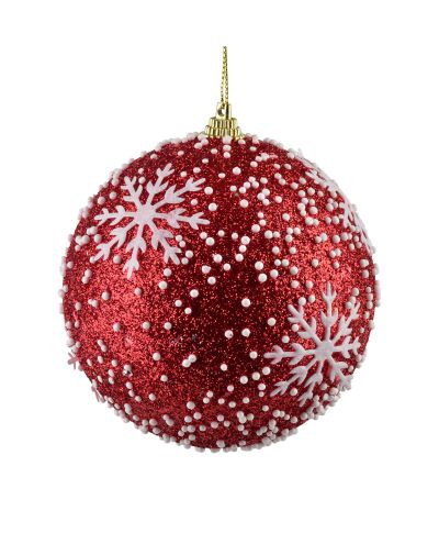 SANTA LILA Bombka 10cm zdobiona styropianowa