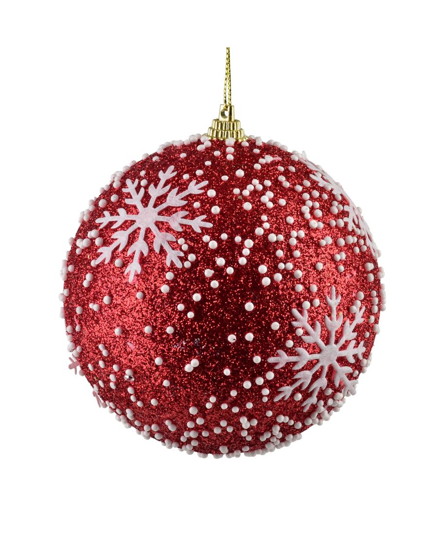 SANTA LILA Bombka 10cm zdobiona styropianowa