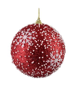 SANTA LILA Bombka 10cm zdobiona styropianowa