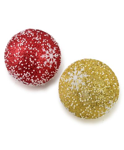 SANTA LILA Bombka 10cm zdobiona styropianowa