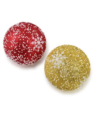 SANTA LILA Bombka 10cm zdobiona styropianowa