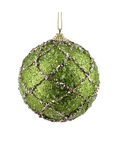 SANTA LILA Bombka 10cm zdobiona styropianowa