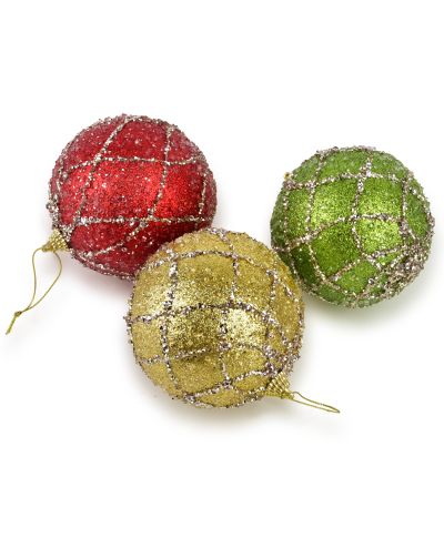 SANTA LILA Bombka 10cm zdobiona styropianowa