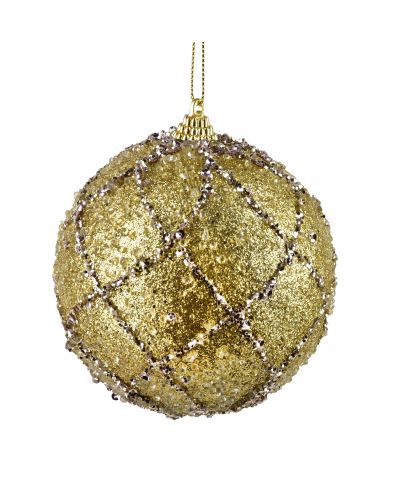 SANTA LILA Bombka 10cm zdobiona styropianowa