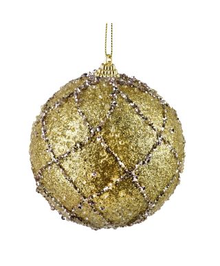 SANTA LILA Bombka 10cm zdobiona styropianowa