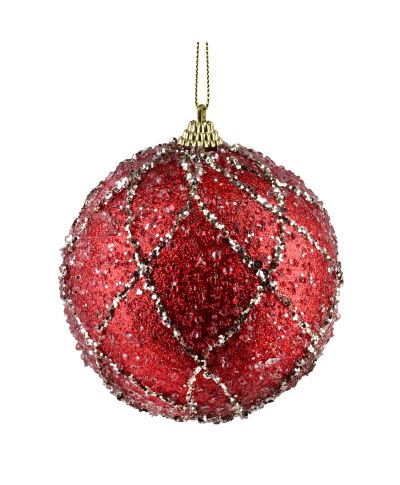 SANTA LILA Bombka 10cm zdobiona styropianowa