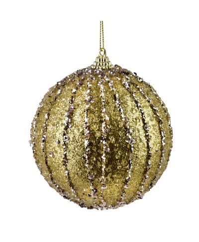 SANTA LILA Bombka 10cm zdobiona styropianowa