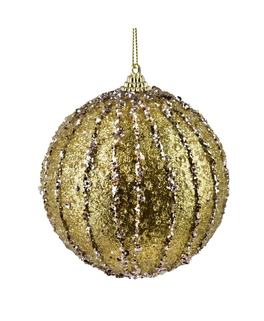 SANTA LILA Bombka 10cm zdobiona styropianowa