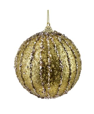 SANTA LILA Bombka 10cm zdobiona styropianowa