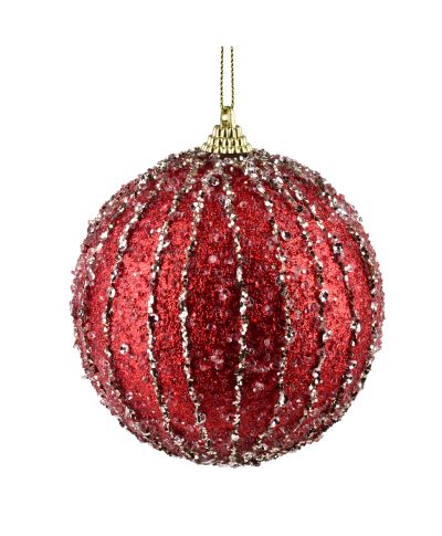 SANTA LILA Bombka 10cm zdobiona styropianowa