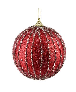 SANTA LILA Bombka 10cm zdobiona styropianowa