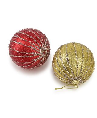 SANTA LILA Bombka 10cm zdobiona styropianowa