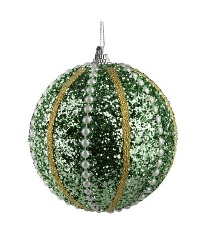 SANTA LILA Bombka 10cm zdobiona styropianowa