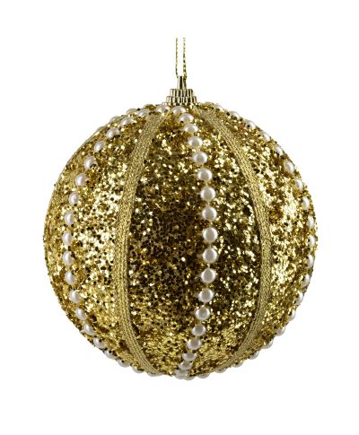 SANTA LILA Bombka 10cm zdobiona styropianowa