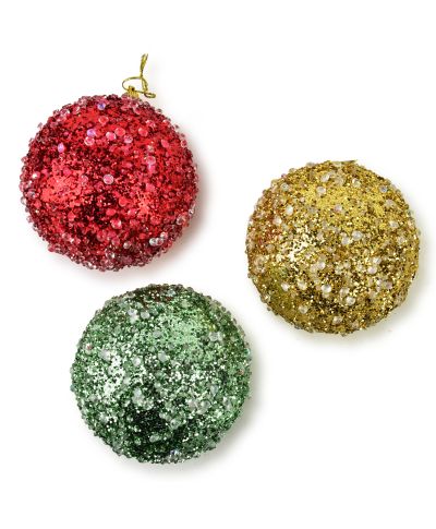 SANTA LILA Bombka 10cm zdobiona styropianowa
