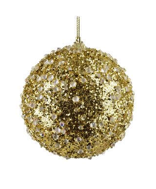SANTA LILA Bombka 10cm zdobiona styropianowa
