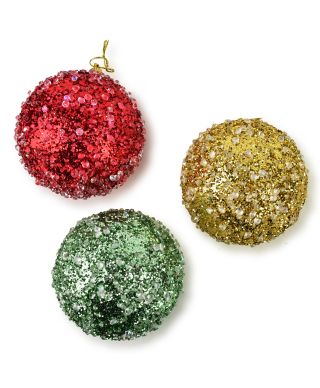SANTA LILA Bombka 10cm zdobiona styropianowa
