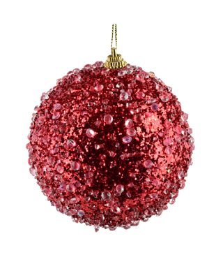 SANTA LILA Bombka 10cm zdobiona styropianowa