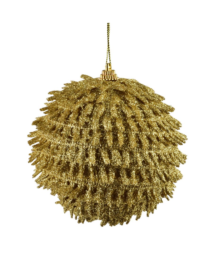 SANTA LILA Bombka 10cm zdobiona styropianowa