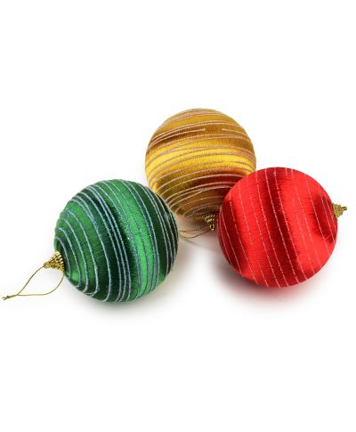 SANTA LILA Bombka 10cm zdobiona styropianowa