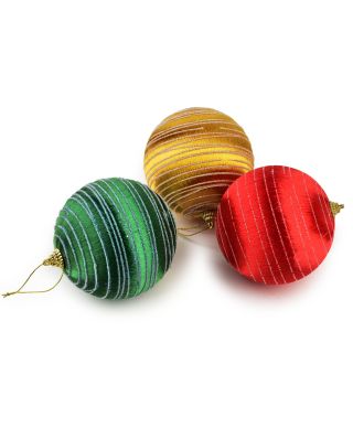 SANTA LILA Bombka 10cm zdobiona styropianowa