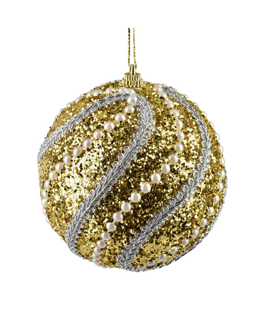 SANTA LILA Bombka 10cm zdobiona styropianowa