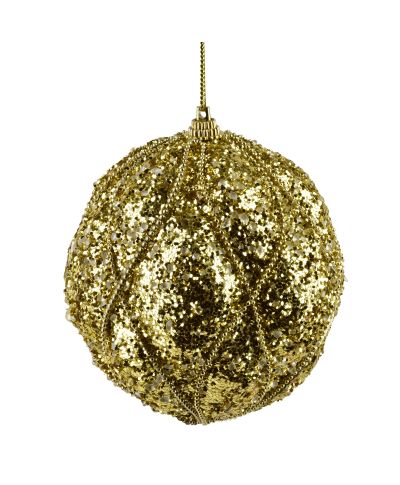 SANTA LILA Bombka 10cm zdobiona styropianowa
