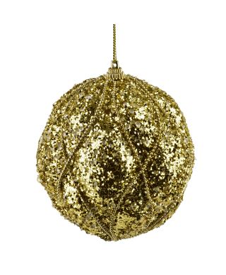 SANTA LILA Bombka 10cm zdobiona styropianowa